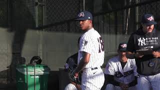 Luis Medina Warming Up In Bullpen