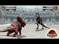 TRICERATOPS VS INDOMINUS REX - JURASSIC DINOSAUR TOURNAMENT || JURASSIC PARK BUILDER