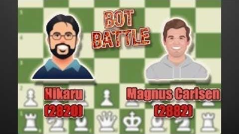 Magnus Carlsen bot VS. Hikaru bot in chess.com