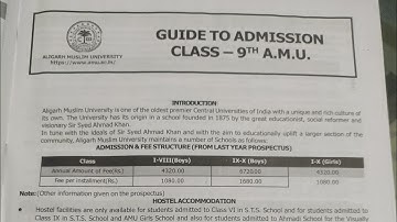 Amu Syllabus Class 9 entrance exam amu 2022-23 /amu admission 2022/ amu application form class 9