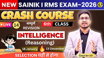 Crash Course✅ Sainik Class I RMS I UPSS-6th. Intelligence(GI) by Gaurav Sir