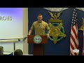 Secretary Hegseth reenlists USMC Staff Sgt. Joey Jones in the Hall of Heroes at the Pentagon.