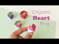 Origami heart ring how to make a paper heart ring for valentines day