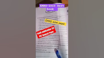 EMRS TGT PGT solved peper book for general peper || #emrs #emrs2023 #study #shorts