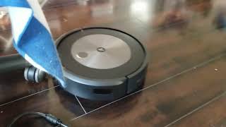 cat vs roomba in a messy room
