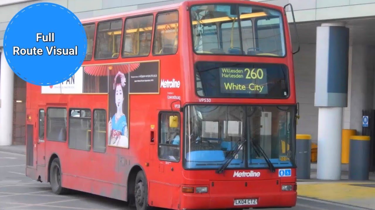 Лондонский автобусный маршрут 260 Полный маршрут Визуально-Golders зеленого до белого города