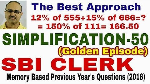 Simplification Questions-50 for SBI CLERK Memory Based (2016)