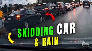 Car Skids and Rear Ends Another Due to Rain