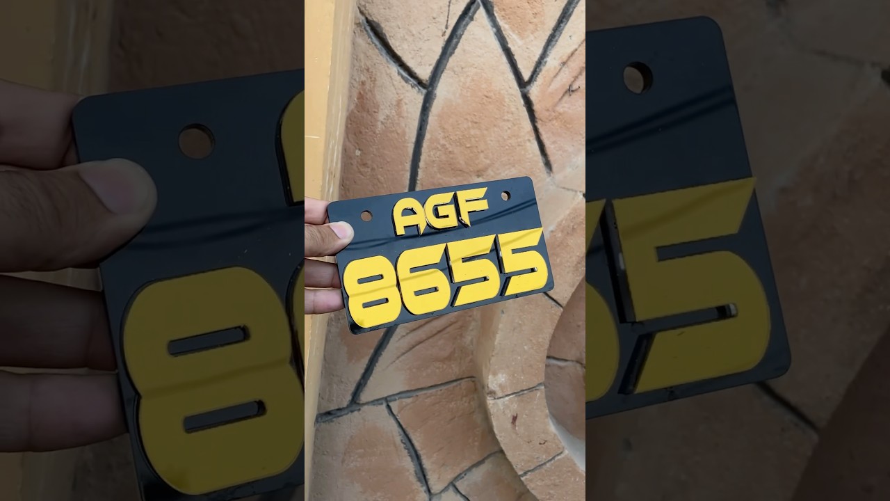 3D Acrylic Number Plate Design 2 