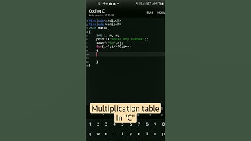 Multiplication Table in "C"#short #shortvideo #coding #shorts  #programming