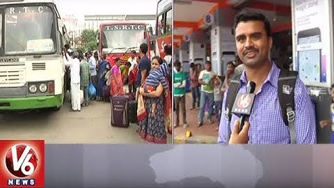 Serial Holidays Effect: Passengers Facing Problems With Lack Of RTC Buses | V6 News