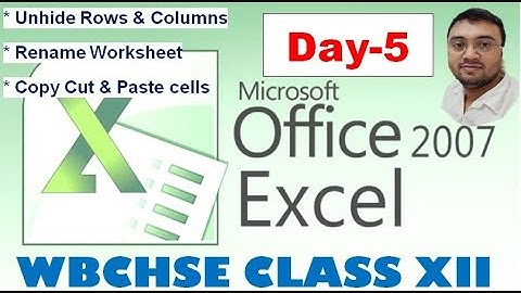 MS EXCEL 2007 Day 5 | CLASS XII Modern Computer Application | WBCHSE
