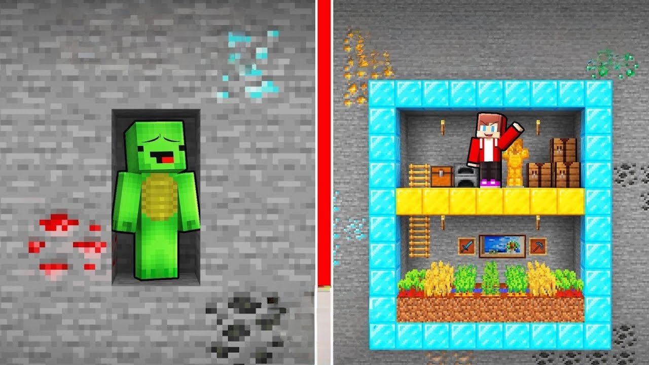 我的世界：杰杰和麦琪如何在地下基地中生存100天？