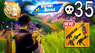 35 Elimination Solo Vs Squads  'Zero Build' Gameplay Win (Fortnite 5 chapter season 1)