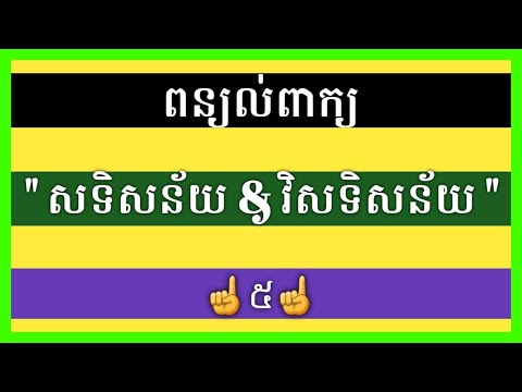 ពន្យល់ពាក្យ 05: សទិសន័យ វិសទិសន័យ Explain Khmer Vocabulary