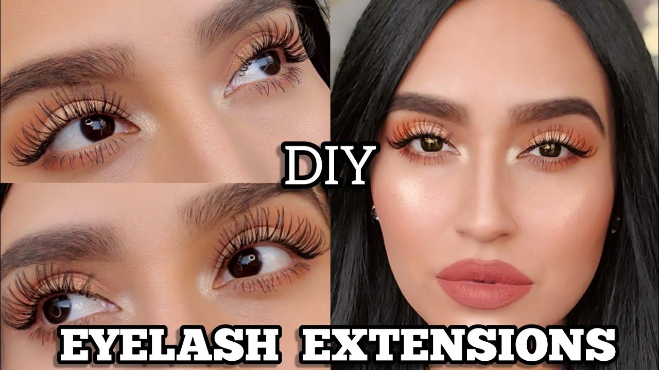 EYELASH EXTENSIONS-DIY I DID IT! - YouTube