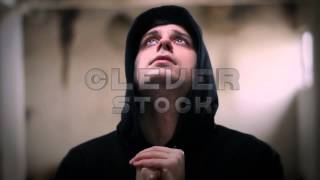 Criminal Man Hood Praying God Forgiveness Light Face - Stock Footage