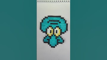Squidward from SpongeBob ♥️. Pixel art 💓 #penthomize #satisfyingvideos #drawingtutorial