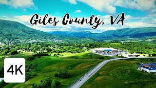 An Aerial Glimpse of Eastern Giles County, Virginia | 4K