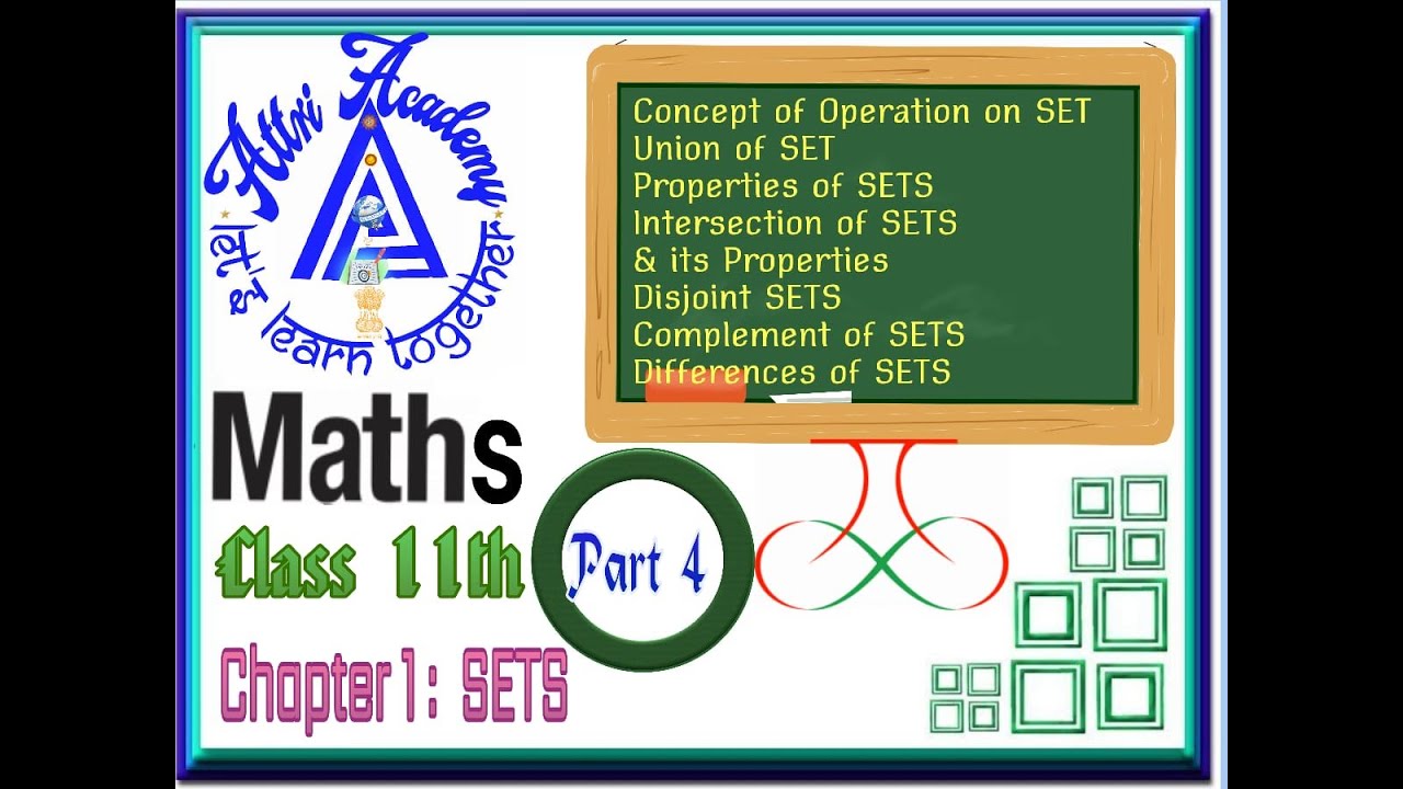 Concepts of Operation on SETS NCERT 11th Maths Chapter 1 - YouTube