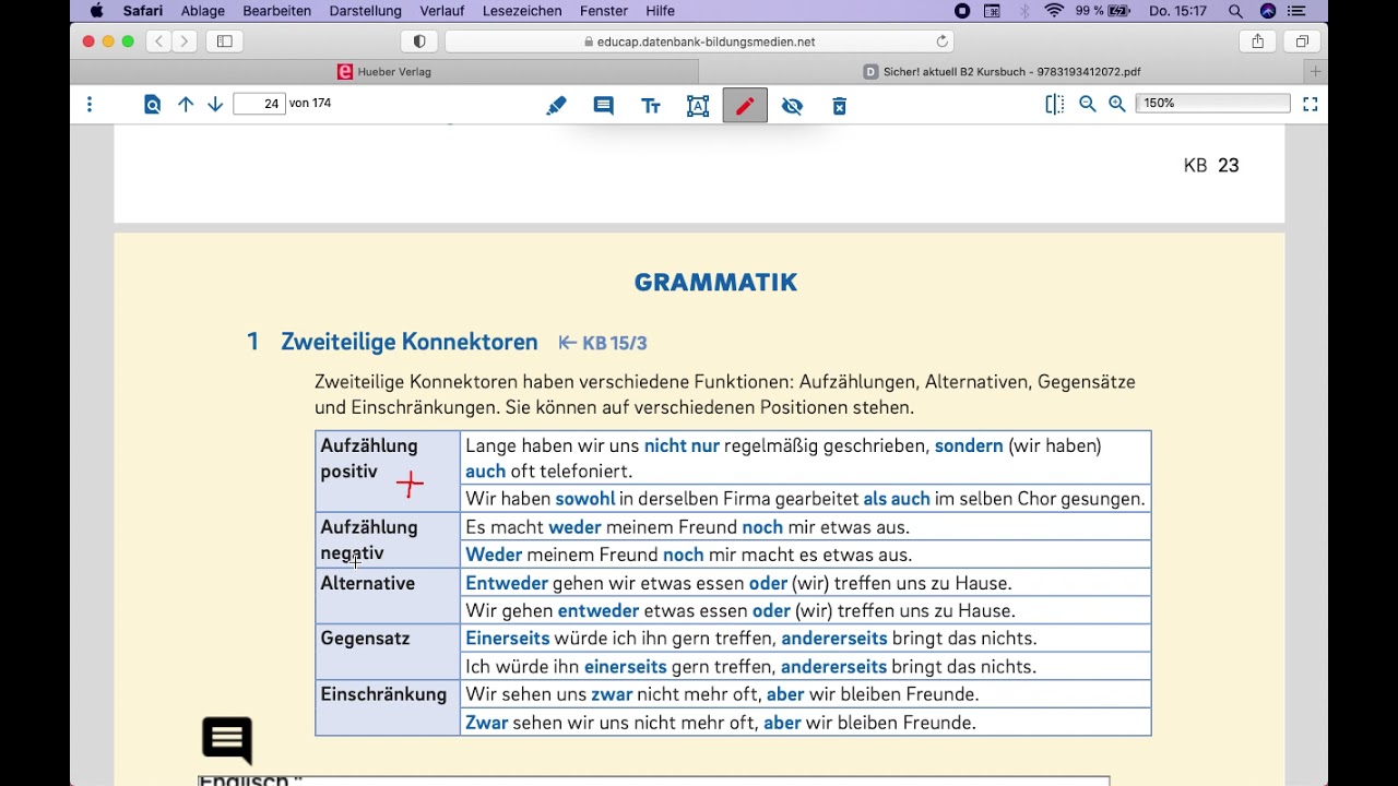 Konnektoren Deutsch B2 Pdf Zweiteilige Konnektoren B2/Lektion 1 - YouTube