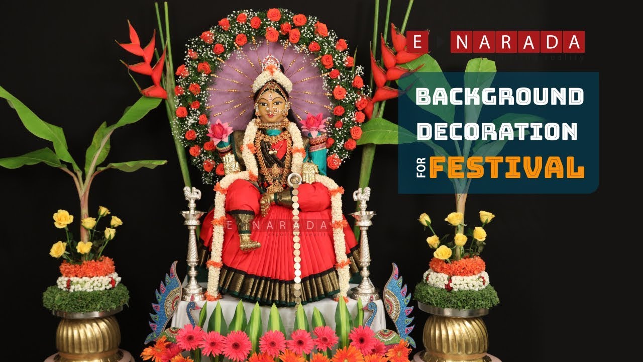 How to make background decoration for Festivals | Varamahalakshmi ...