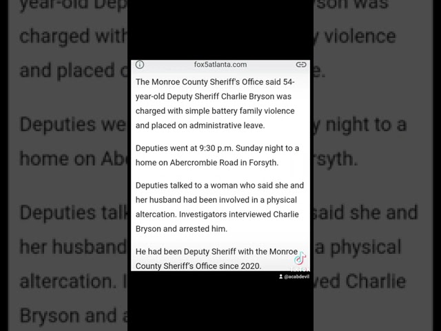 ⁣Georgia Sheriff's Deputy charged in connection to domestic incident. #georgia #shorts #acabdevi