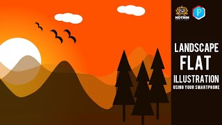 Landscape Flat Illustration || Pixellab Tutorial |How to