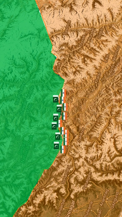 India vs Pakistan kargil war 1999 animated map