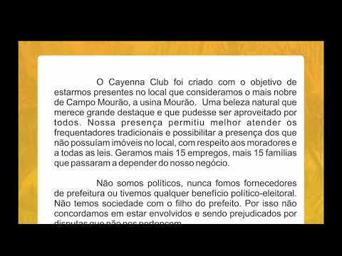 Cayenna Club de C. Mourão emite nota de esclarecimento em virtudes de notícias vinculada no sábado