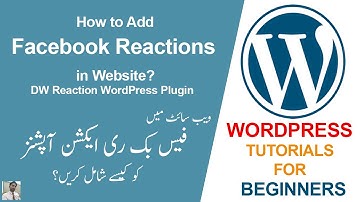 24. How to Add Facebook Reaction Options in Website | DW Reaction | WordPress Tutorial in Urdu/Hindi
