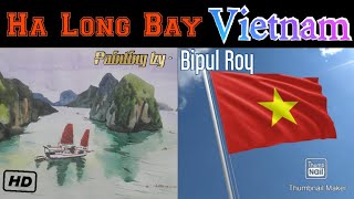 Ha Long Bay From Vietnam?? Watercolor Painting | how to draw ha long bay , Vietnam?? | Ha Long Bay