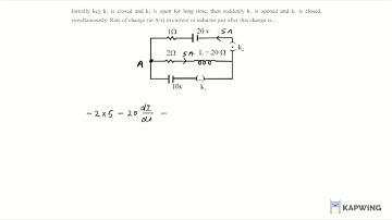 Initially key k1 is closed and k2 is open for long time, then suddenly k1 is opened and k2 is ....