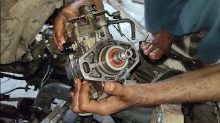 pajero engine 4d56 diesel pump remove and fitting