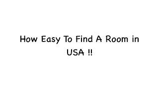 How easy to find a room in usa !! -