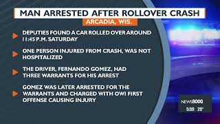 Man arrested after rollover crash in Trempealeau County