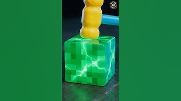 Minecraft Emerald Block 4K Crushing 🟩🧊 #asmrshorts #shortsfeed