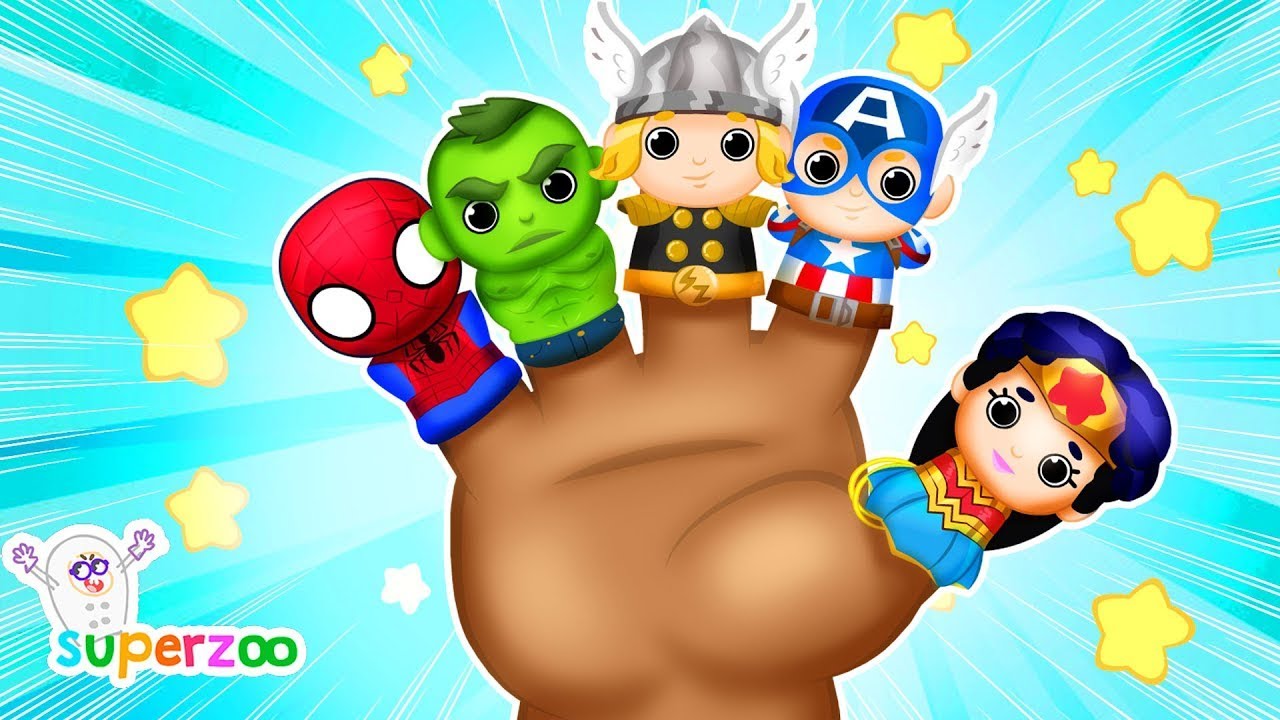 Superhéroes Finger Family 🦸‍♂️ Canciones Infantiles y Colores Divertidos con Superzoo