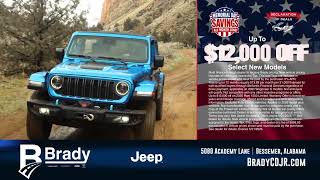 Memorial Day Savings at Brady CDJR: Up to $12,000 Off & 0% APR