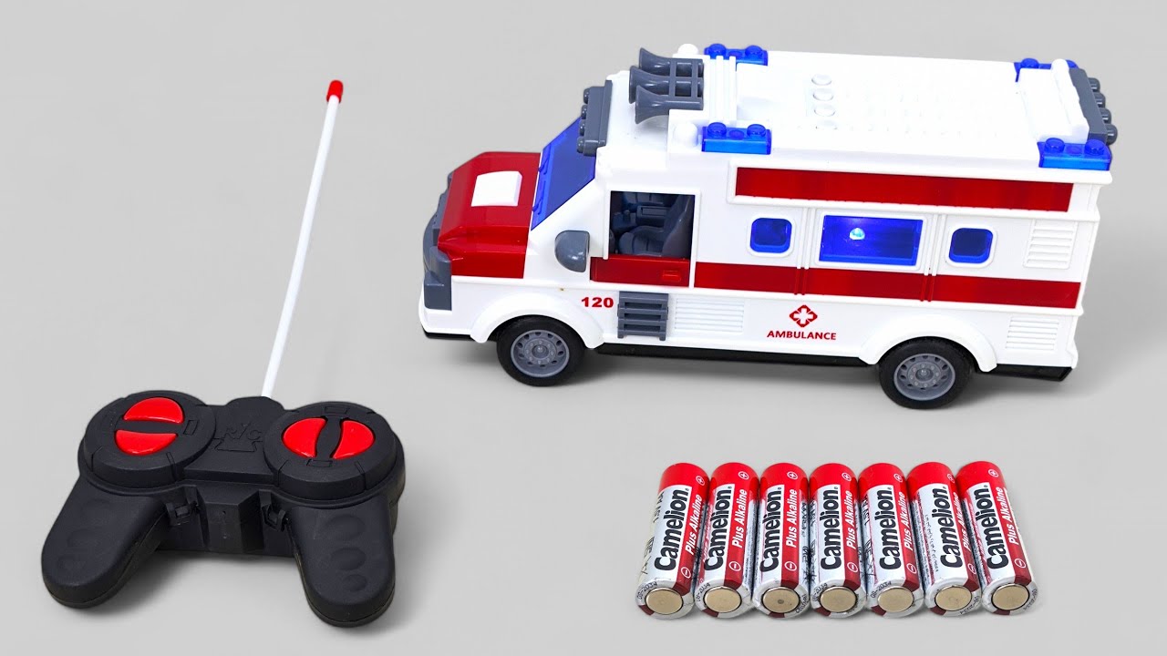 Unboxing Remote control Ambulance Car city transport and Train