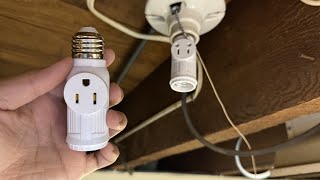 Light Socket Outlet Adapter 3 Prong Light Socket Adapter Polarized Light Bulb Outlet Socket to Pl