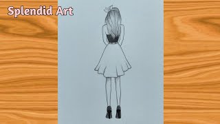 New drawing of backside girl | Simple and easy drawing | @SPLENDIDART