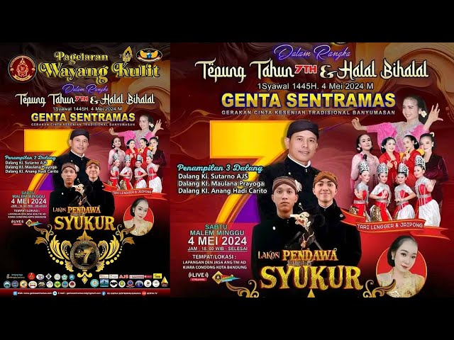 LIVE Wayang Kulit Tepung Tahun Ke 7 Genta Sentramas || Lakon Pandawa Syukur (04-05-2024) class=