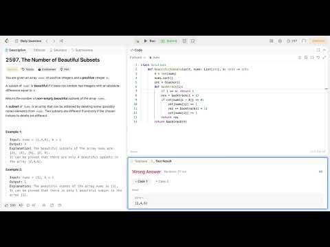 LeetCode DCC May 2024 - Day 22 - 2597. The Number of Beautiful Subsets