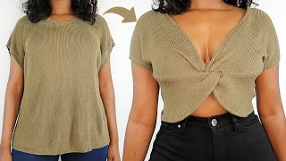 How to DIY a Cute Front Twist Top (Thrift Flip Tutorial!)