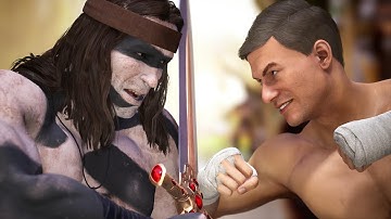 Conan the Barbarian Meets Jean-Claude Van Damme | Conan vs Jean-Claude All Intro Dialogues - MK1