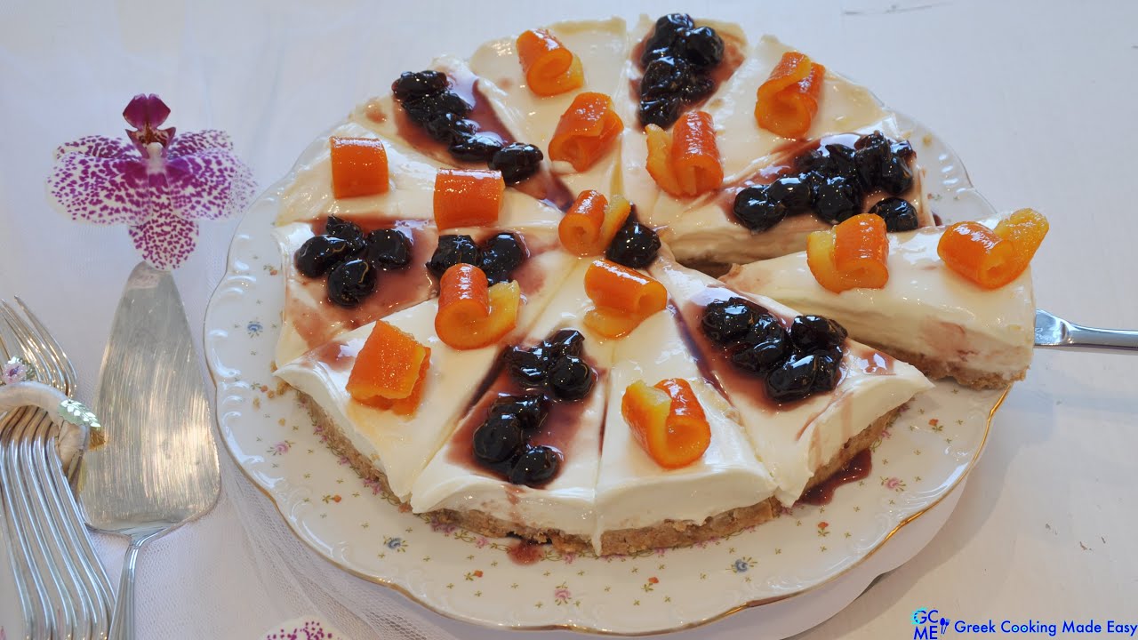 Easy No-Bake Cheesecake Greek Style with Yoghurt - Εύκολο Τσιζκέικ με Γιαούρτι (χωρίς ψήσιμο) | Greek Cooking Made Easy