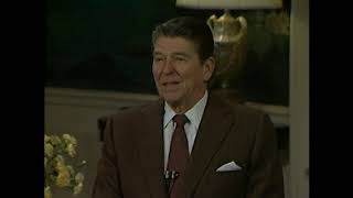 President Reagan's taping sessions in the Diplomatic Reception room on March 28, 1983