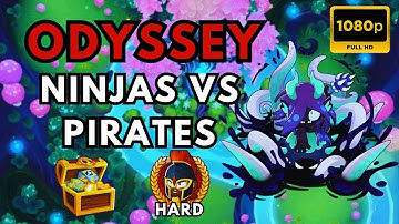 BTD6 ODYSSEY HARD MODE | NO MONKEY KNOWLEDGE | NINJAS VS PIRATES | ENCHANTED GLADE