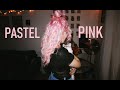 Dyeing my hair pastel pink with crazy color candy floss (meet my cat)